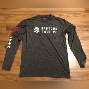 2019 NBA Toronto Raptors 25th Anniversary Gray Coors Light Long Sleeve Tee Large